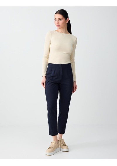 Jimmy Key Jimmy Key Lacivert Yüksek Bel Normal Paça Örme Pantolon 6sw186515494