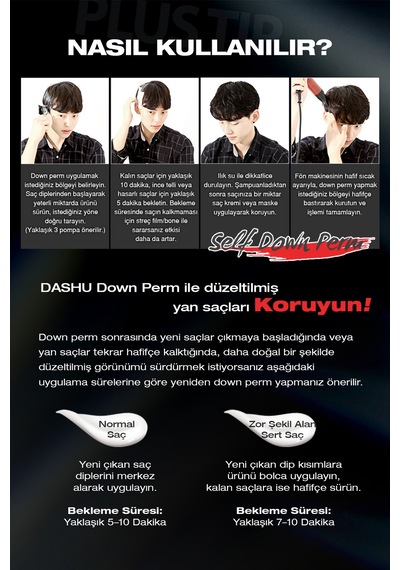 Kalıcı&hızlı Etkili Keratin İçerikli Saç Düzleştirici Krem Dashu For Men Premium Fast Down Perm 10