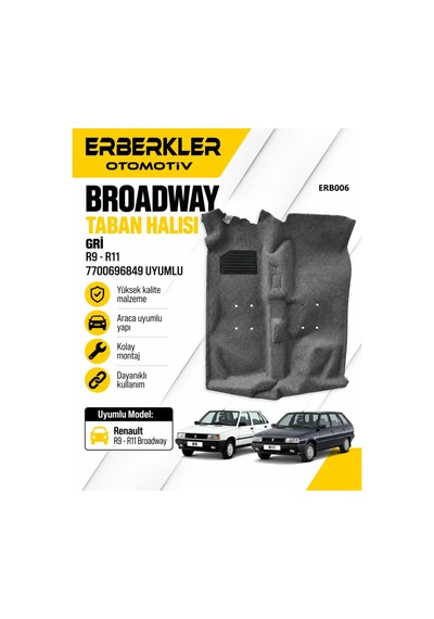 Broadway Taban Halısı Gri R9 - R11 7700696849 Uyumlu - Erb2006