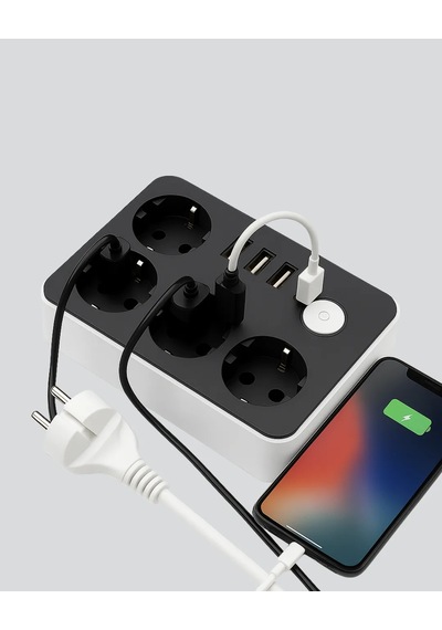4 Prizli 3 Usb Portlu Anahtarlı Akım Korumalı Priz Diğer