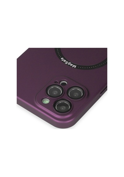 Apple iPhone Uyumlu  12 Pro Uyumlu Kılıf Jack Magneticsafe Lens Silikon - Mürdüm