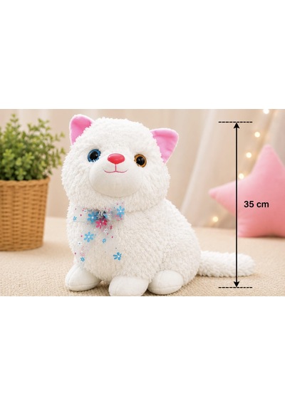 Van Kedisi Peluş Oyuncak Sesli 35 Cm 001 - Beyaz