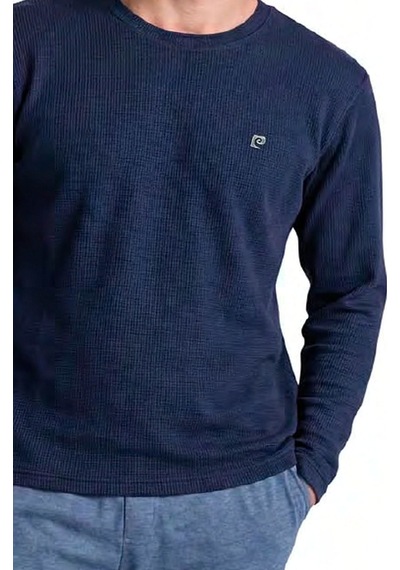 Pierre Cardin 6145 Erkek Uzun Kollu Bisiklet Yaka Pijama Takımı -lacivert