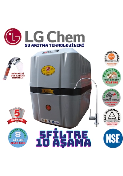 Lg Chem Cool Gri Beyaz 8lt 5fl 10 Aşama Su Arıtma Cihazı
