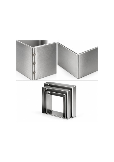 Fida Pasta Çemberi Kare Düz 0,8mm Yükseklik 7 Cm Paslanmaz 24x24 Cm Inox