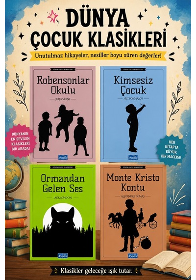 4 Kitaplı Dünya Çocuk Klasikleri Seti - 4. 5. 6. 7. Ve 8. Sınıflar İçin Öğretmen Tavsiyeli Okumayı Sevdiren-12