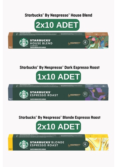 Starbucks By Nespresso House Blend 20 Li, Dark Espresso 10 Lu, Blonde Espresso 20 Li Kapsül Kahve Kapsül Kahve
