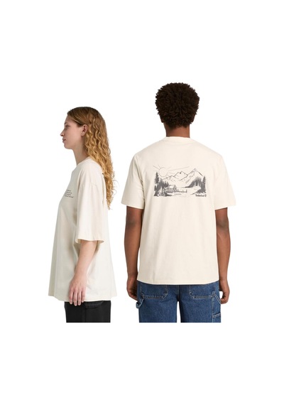 B0a5mkycm91-r Timberland Lake House Back Graphic Tee Erkek T-shirt Krem B0a5mkycm91-r Krem