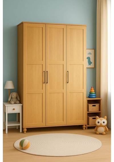 Alin Wood 3 Kapaklı Dolap %100 Mdf Rehau Kaplama Kapaklar