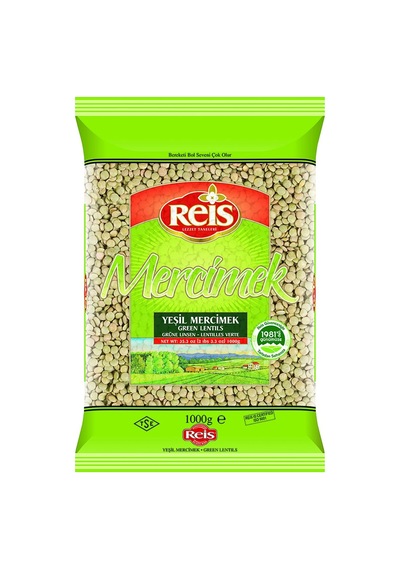 Reis Yeşil Mercimek 1 Kg - Yassı Taneli, Az Nişastalı Bakliyat 4'li Avantaj Paketi - 4 Adet Tarı