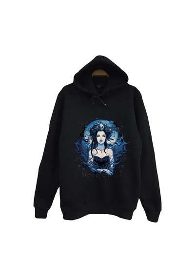 Evanescence - Müzik Grubu Baskılı Unisex %100 Pamuk Kapüşonlu Sweatshirt Siyah
