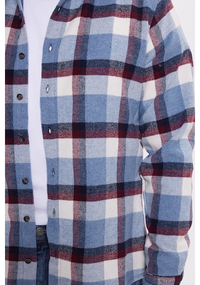 Tudors Erkek Slim Fit Dar Kesim Kareli Kışlık Oduncu Gömlek-42207 Mavi Tudors Erkek Slim Fit Dar Kesim Kareli Kışlık Oduncu Gömlek-42207 Mavi
