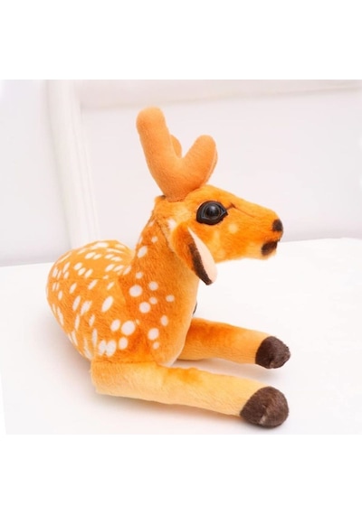 Sevimli Ren Geyiği Peluş 30 Cm - Uyku Ve Oyun Arkadaşı Peluş Oyuncak SARI