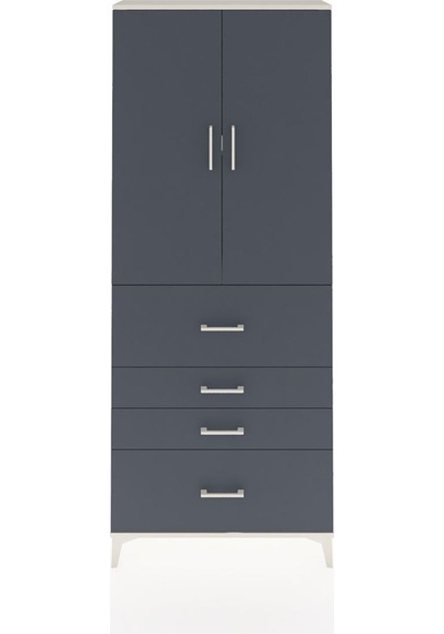 Arges Dolap 2 Raflı 4 Çekmeceli 2 Kapaklı 88x30x221 Aytaşı-antrasit Aytası