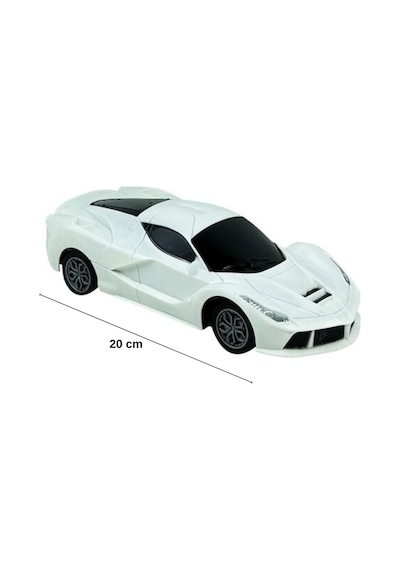 1:24 Ölçek Full Fonksiyon Uzaktan Kumandalı Gerçekçi Spor Yarış Arabası 20 Cm Beyaz