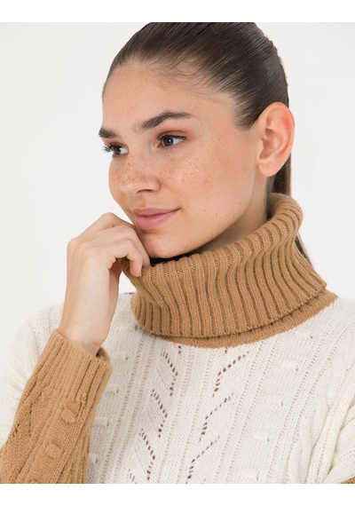 Pierre Cardin Kadın Camel Triko Kazak 50277148-vr015 Camel CAMEL
