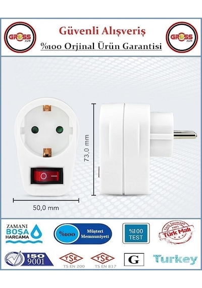 Viko Anahtarlı Tekli Topraklı Fiş Priz