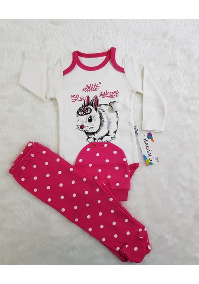 Candysbebe Necixs Tavşan Takım Beyaz - Pembe