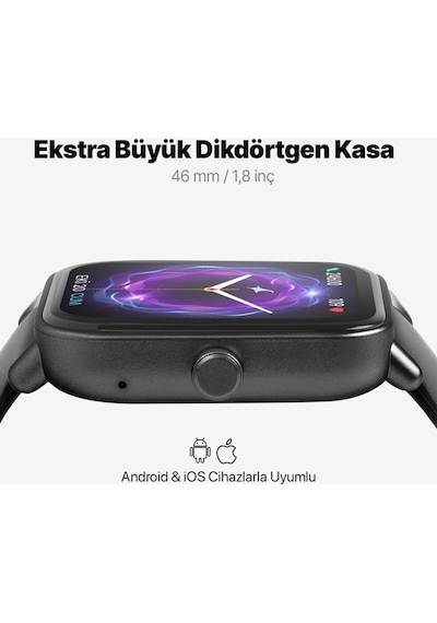 Ttec 2SW01 Tempus 46 MM TFT Ekranlı Dikdörtgen Kasa Akıllı Saat