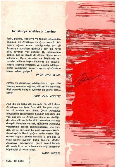 Çağdaş Avusturya Edebiyatı Antolojisi Roman Ve Hikaye - Burhan Arpad 1.baskı