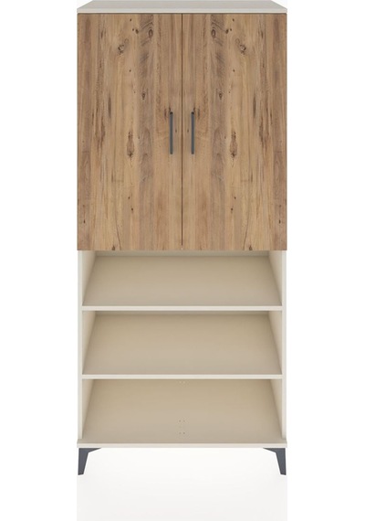 Hyperion Dolap 4 Raflı 2 Kapaklı Tek Askılı 88x44x195 Aytaşı-çam Aytaşı