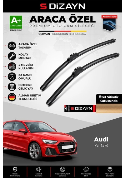 S-dizayn Audi A1 Gb Ön Cam Silecek Seti 2018 Üzeri Premium Araca Özel 65-45 Cm A+ Kalite Aocs-1705