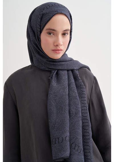 Carell Elenora Monogram Floş Şal Füme Çok Renkli
