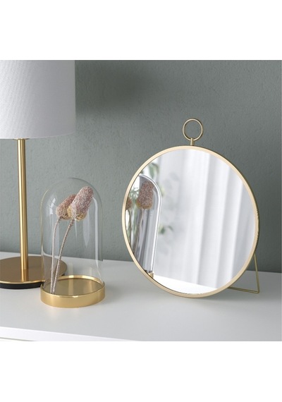 Grytas Çelik Pirinç-gold Altın Rengi Masa-makyaj Aynası, 25 Cm Altın