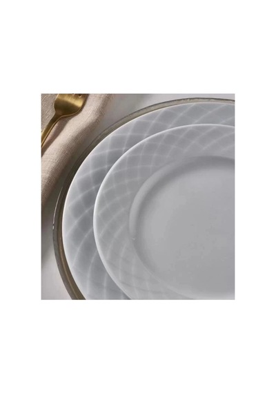 Gönül Porselen Alfa Düz Beyaz Tabak 25 Cm 6'lı