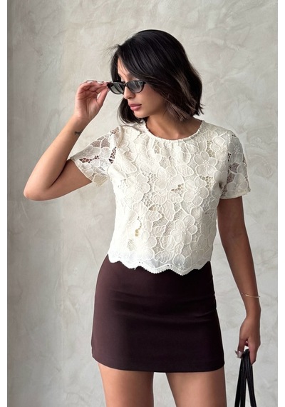 Verymoda Dantel Bluz D2768 Açık Taş