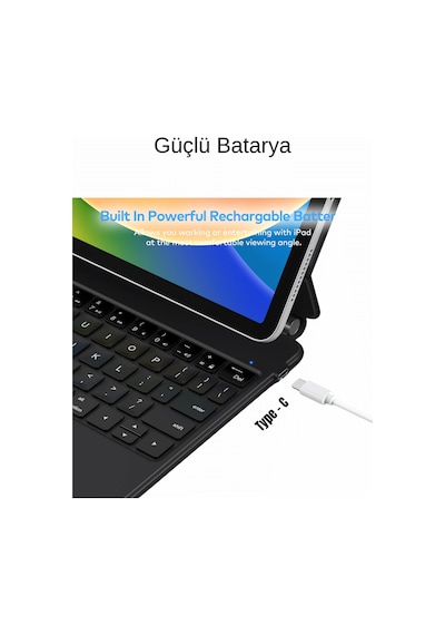 Apple Uyumlu iPad 10. Nesil  Magic Style Manyetik Yapışmalı Klavyeli Kılıf Diğer