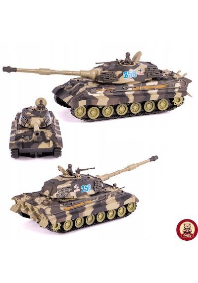 Oyuncak Uzaktan Kumandalı Tank Leopard Model Alman Tankı Sesli Led Işıklı Müzikli Ses Ve Atış Efektli Şarjlı Göndesi 360 Dönen Rc Tank 1:20 Ölçek 38 Cm Kahverengi