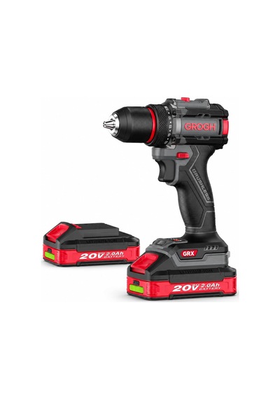 Grogh Grx2022-2 Bmc Kömürsüz Motorlu Şarjlı Darbeli Matkap 20v 2x2ah Çift Akülü 65nm Profesyonel Vidalama Ve Delme Seti