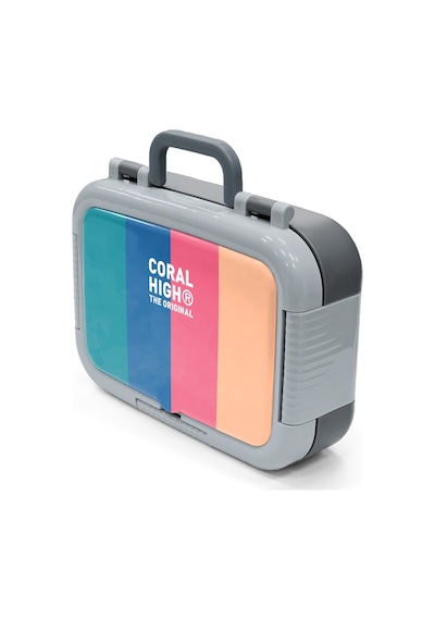 Coral High Kids Renkli Çizgi Desenli Paslanmaz Çelik Beslenme Kabı 39186 Yeşil