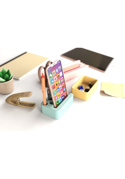 Idy Arc - Desk Organizer Mıknatıslı Çok Bölmeli Masaüstü Düzenleyici Ve Telefon Standı Çok Renkli