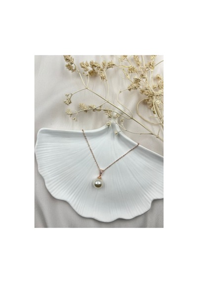 Lunarie İnci Damla Kolye Vintage Zarif Kararmaz Antialerjik Rose Gold