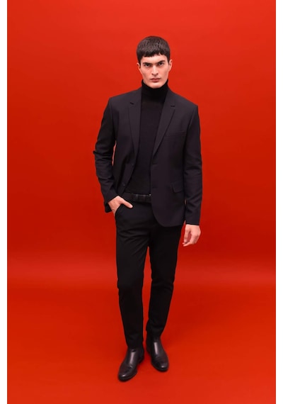 Defacto Slim Fit Dar Kesim Twill Düğmeli Blazer Ceket F7232ax25aubk27 Siyah Defacto Slim Fit Dar Kesim Twill Düğmeli Blazer Ceket F7232ax25aubk27 Siyah