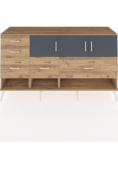 Hyperion Konsol 3 Raflı 5 Çekmeceli 3 Kapaklı 176x44x99 Çam-antra Çam-antrasit/çam Hyperion Konsol 3 Raflı 5 Çekmeceli 3 Kapaklı 176x44x99 Çam-antra Çam-antrasit/çam