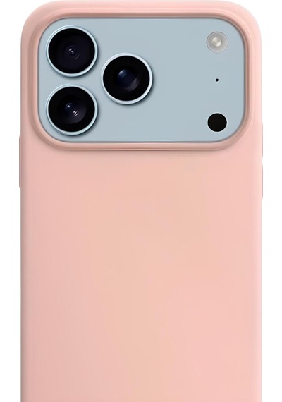 Apple Uyumlu iPhone 17 Pro Max Soft Touch Lansman Silikon Kılıf Pudra Pembe