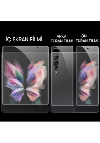 Samsung Uyumlu Z Fold 5 Nano Ekran Koruyucu Ön + Arka Tam Kaplayan