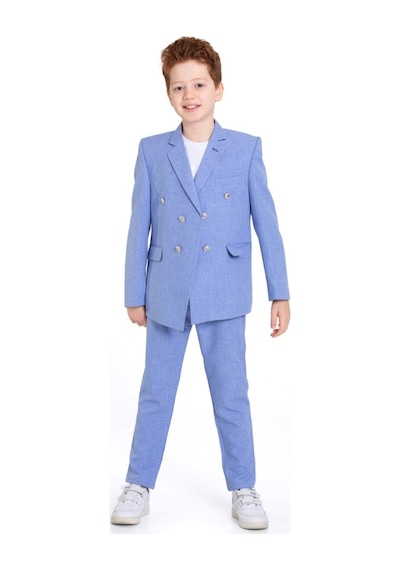 Xo Kids Erkek Çocuk Takım Elbise 5-8 Yaş 23930-3 Mavi