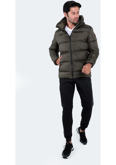 Slazenger  Hank Erkek Kapüşonlu Şişme Haki Mont & Kaban
