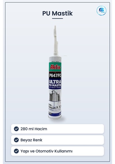 Pu Mastik Silikon Beyaz 280 Ml Yapı İnşaat Ve Otomotiv Kullanımın