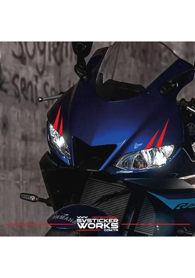 Motor Kaş Sticker Motor Sticker Tüm Motorlara Uyumlu Sağ Sol Göz Sticker Kırmızı