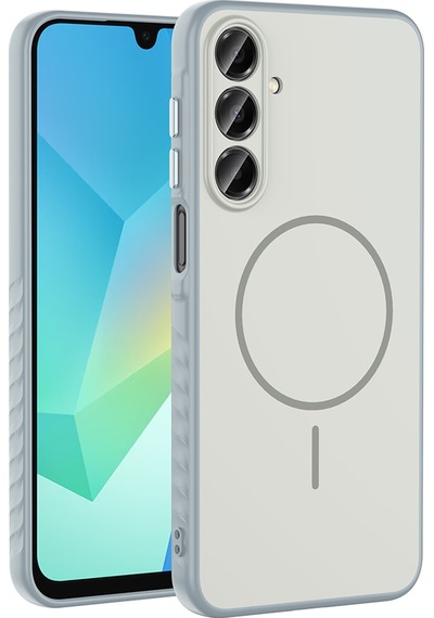 Galaxy Uyumlu A16 Kılıf M-safe Şarj Özellikli Zore Tea Kapak - Gümüş Gümüş