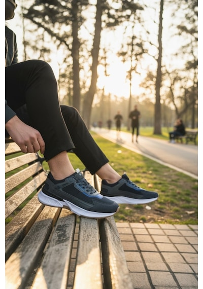 Enoch Erkek Yükske Taban Spor Ayakkabı Sneaker Kauçuk Tabanlı Yürüyüş Ve Koşu Modeli 2332 Lacı