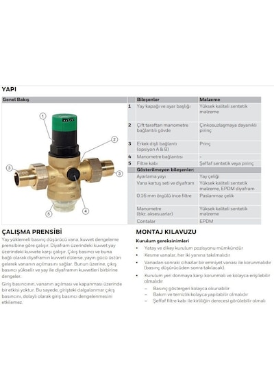D06f-1/2a Honeywell Su Basınç Düşürücü Maks. 16 Bar - Filtreli