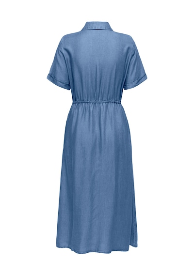 Only Onlcharis Regular Fit Bağlama Detaylı Midi Kot Elbise Bayan Elbise 15363971 Mavi