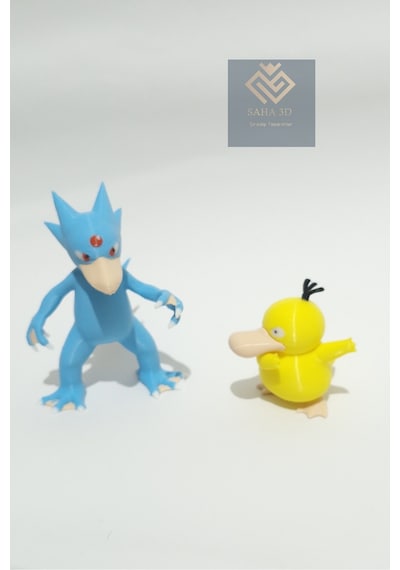 2 'li Golduck Ve Psyduck Pokemon Figür Gelişim Seti