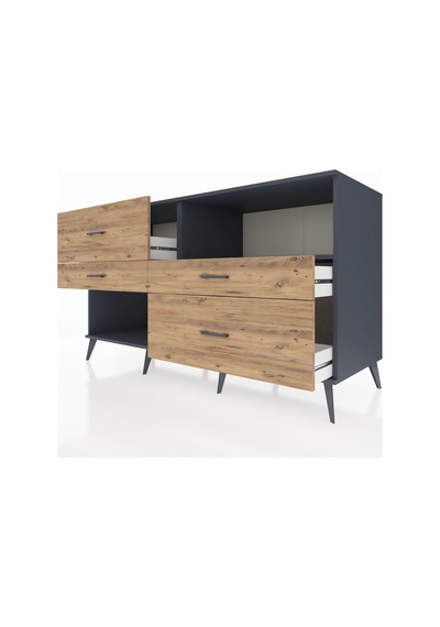 Kronos Konsol Tek Raflı 4 Çekmeceli 176x59x99 Antrasit-antrasit/ Antrasit-antrasit/çam Kronos Konsol Tek Raflı 4 Çekmeceli 176x59x99 Antrasit-antrasit/ Antrasit-antrasit/çam